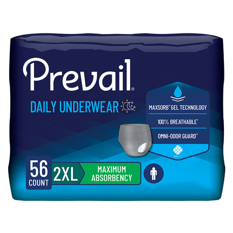 Prevail Incontinence Underwear for Men, Maximum Absorbency, XXL