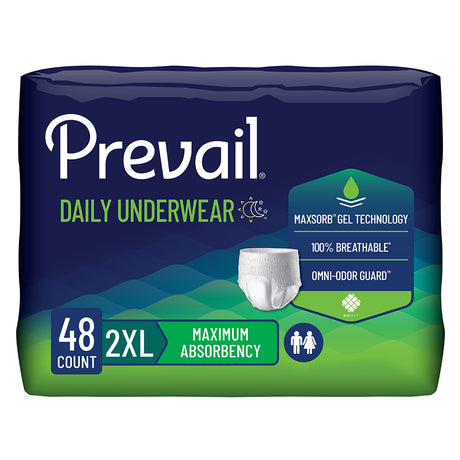Prevail Incontinence Underwear for Men & Women, Maximum Absorbency, XXL