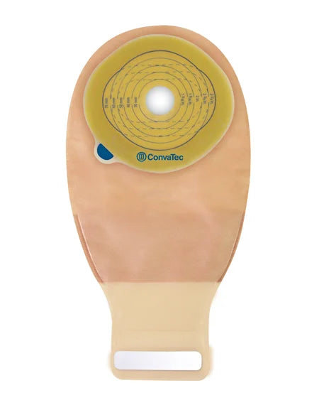 One-piece ostomy bag with adhesive barrier for stoma care, medical supplies product