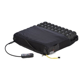 Air cell wheelchair cushion with black cover and electronic pump, pressure relief support