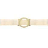 Beige elastic medical ostomy belt with circular center support for comfort