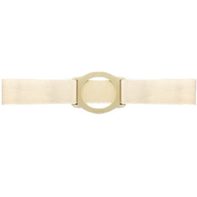 Beige elastic medical ostomy belt with circular center support for comfort
