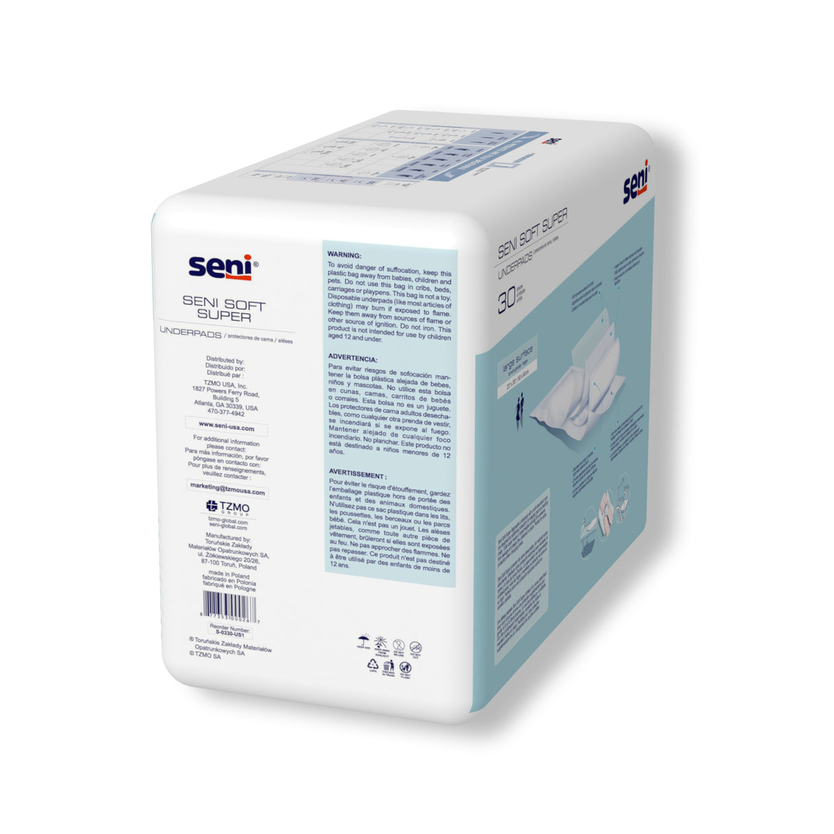 SENI SOFT SUPER UNDERPADS,  Moderate Absorbency - 23"x 35"