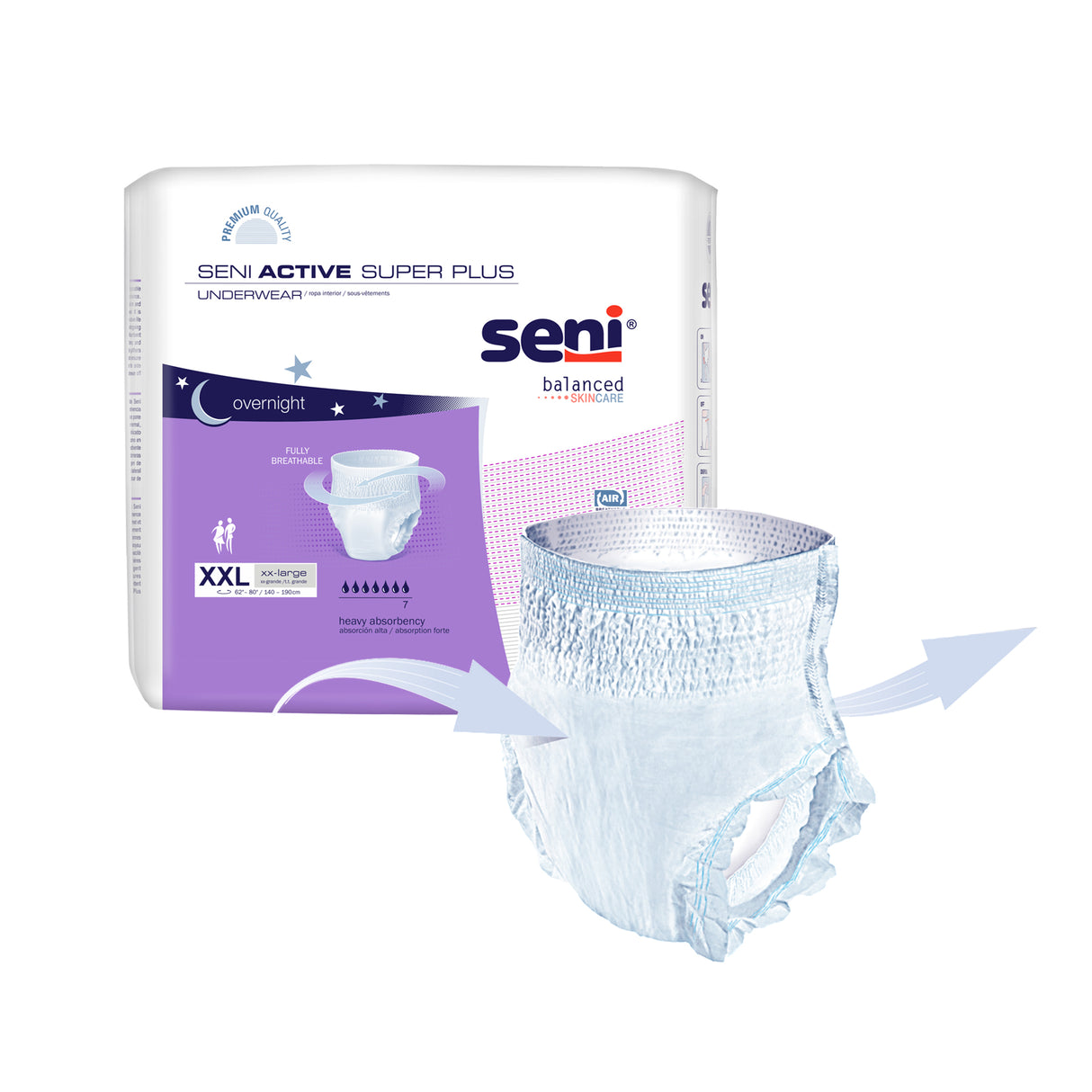 SENI ACTIVE SUPER PLUS PULL UP UNDERWEAR XX-LARGE- 62"-80"