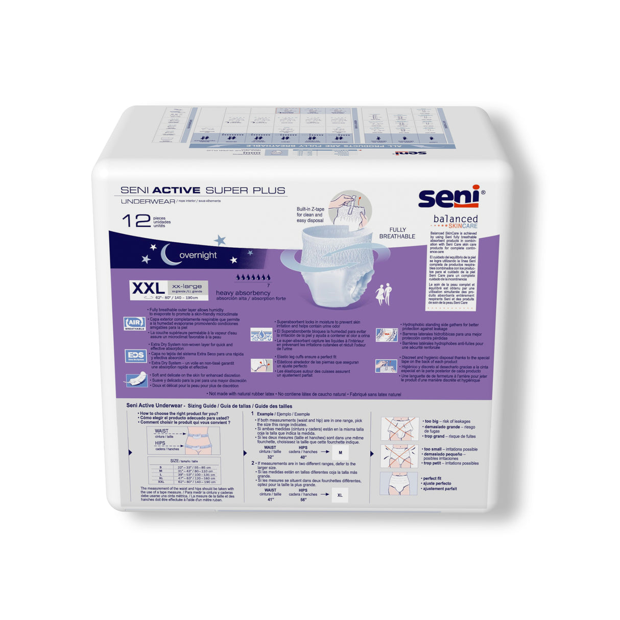 SENI ACTIVE SUPER PLUS PULL UP UNDERWEAR XX-LARGE- 62"-80"