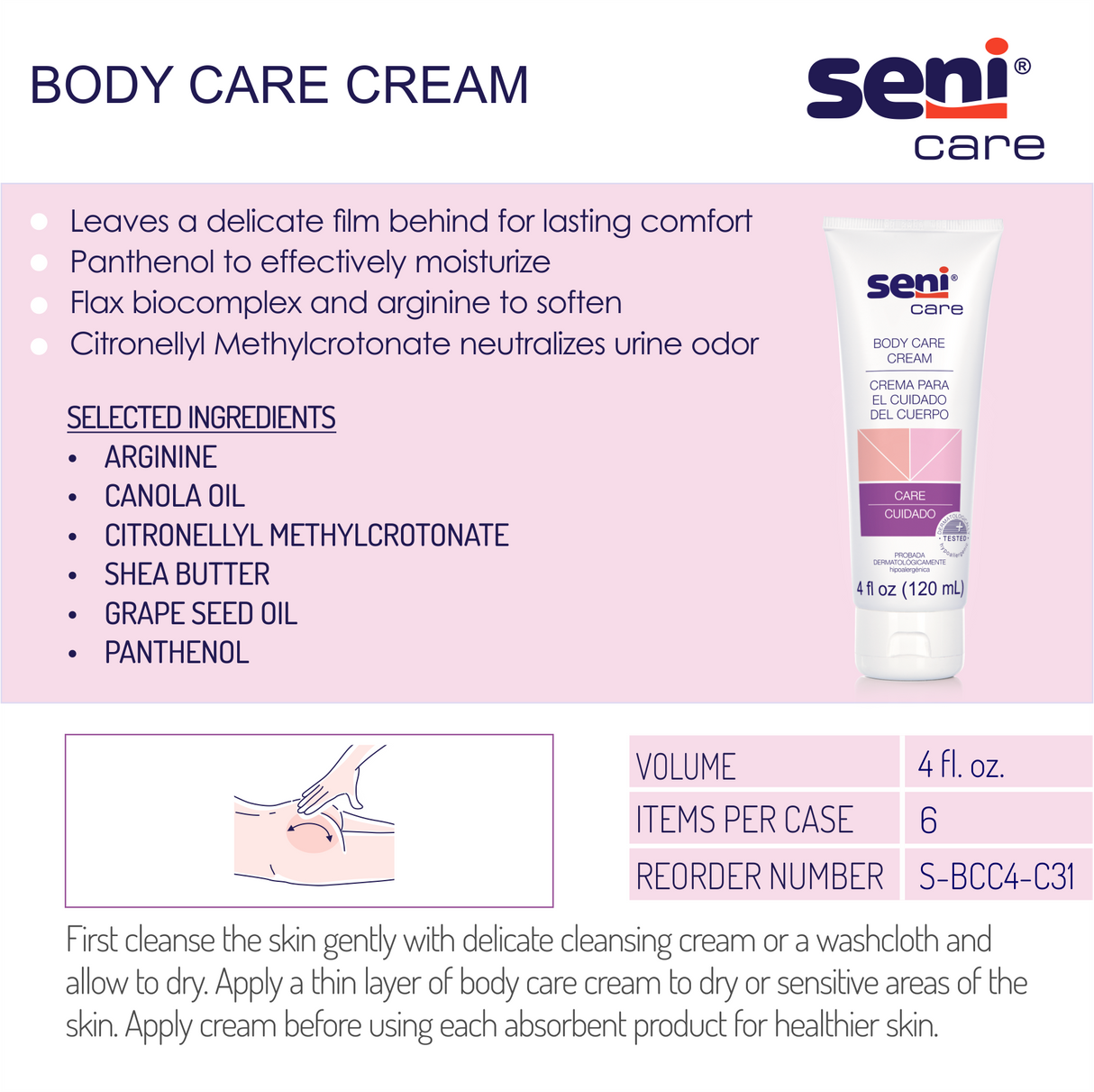 Skin Protectant Seni® Care Body Care, Tube Scented Cream - 4 oz.