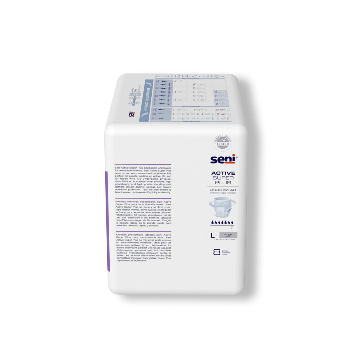 Seni Active Super Plus Pull-on Underwear, Large, 8 Count - 39" - 53"