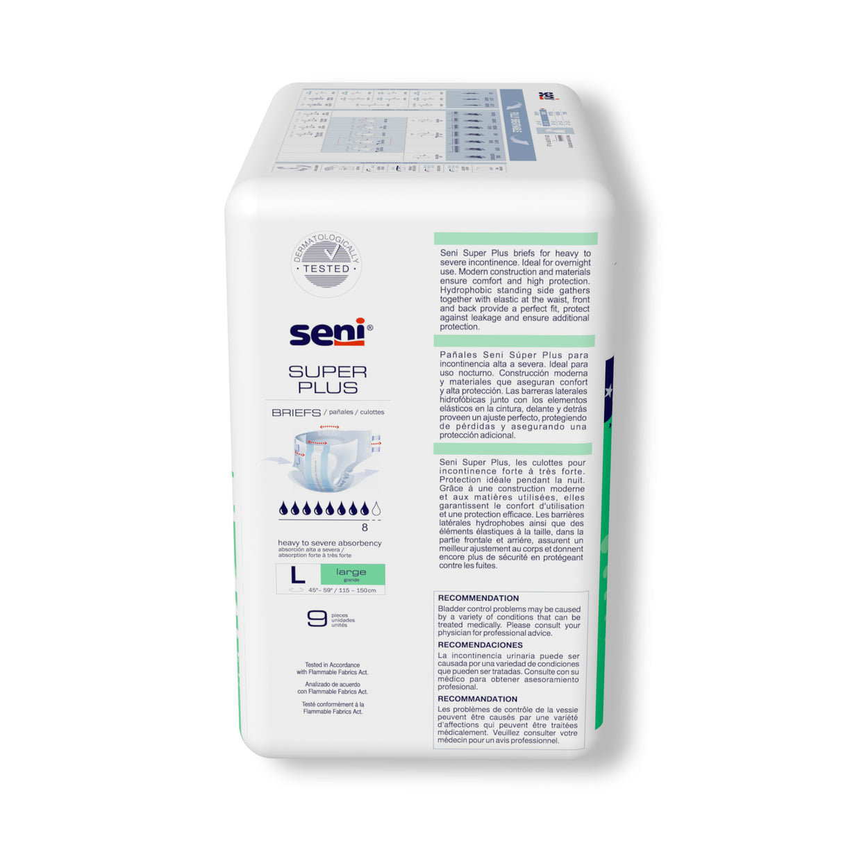 Unisex Adult Incontinence Brief Seni® Super Plus Large Disposable Heavy Absorbency- 45"-59"