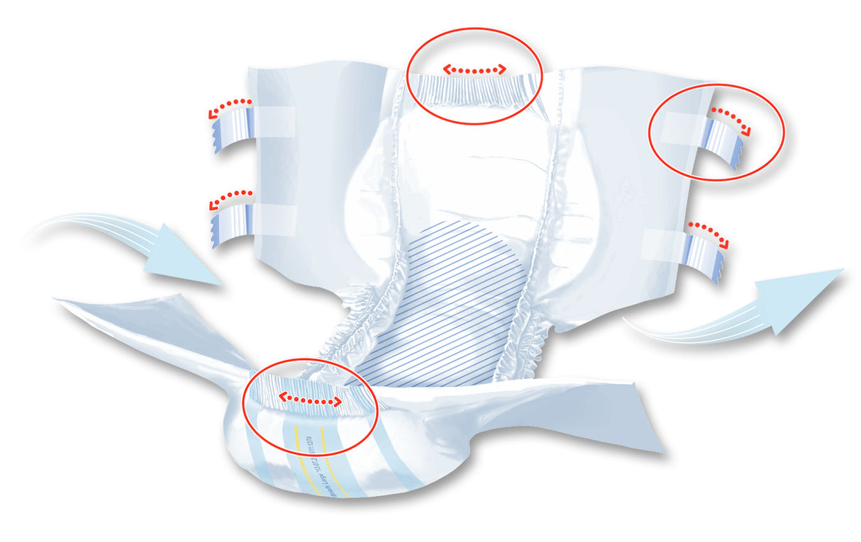 Unisex Adult Incontinence Brief Seni® Super Quatro Disposable Heavy Absorbency Large- 43"-59"