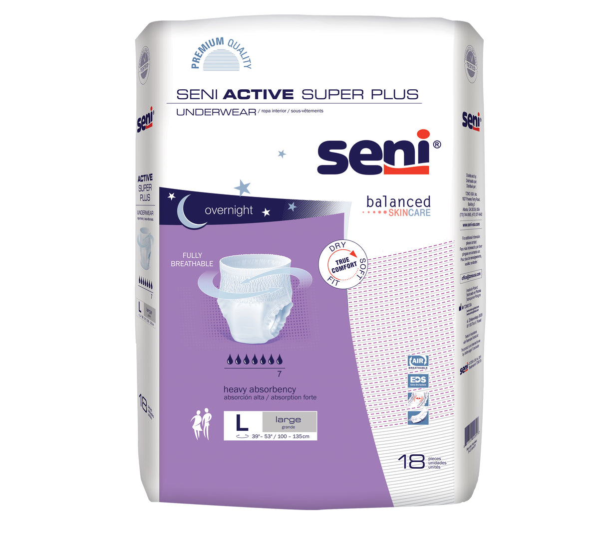 SENI ACTIVE SUPER PLUS PULL UP UNDERWEAR LARGE- 39"-53"