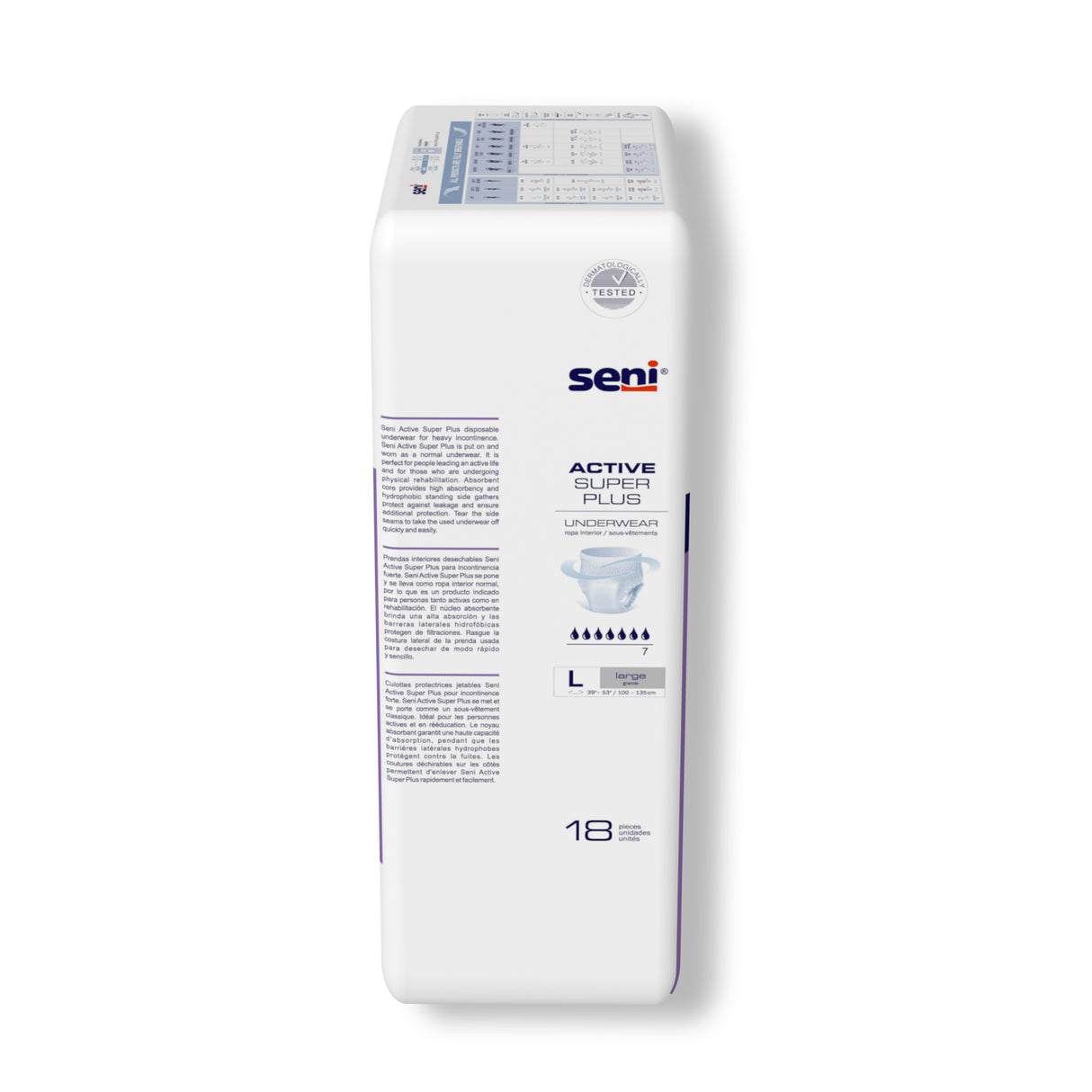 Seni Active Super Plus Pull-on Underwear, Large, 18 Count - 39" - 53"