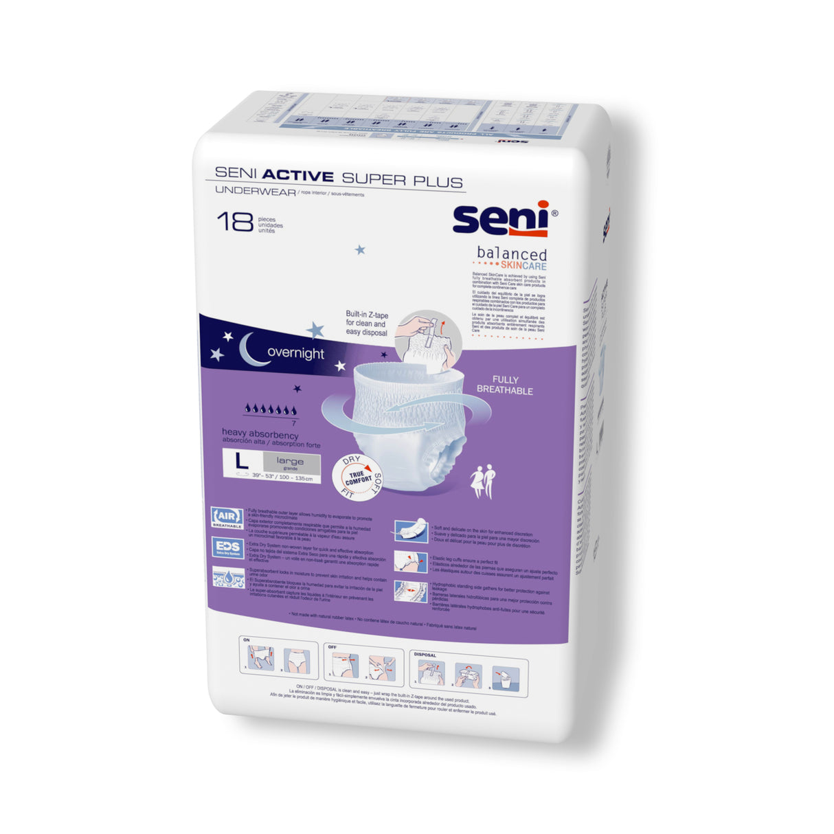 SENI ACTIVE SUPER PLUS PULL UP UNDERWEAR LARGE- 39"-53"