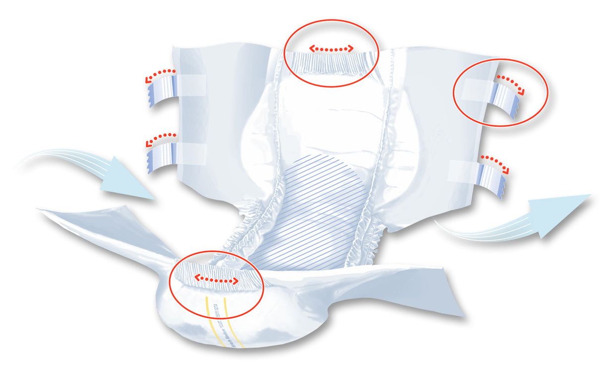 Unisex Adult Incontinence Brief Seni® Super Quatro Medium Disposable Heavy Absorbency- 30"-43"