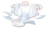 Unisex Adult Incontinence Brief Seni® Super Quatro Medium Disposable Heavy Absorbency- 30"-43"