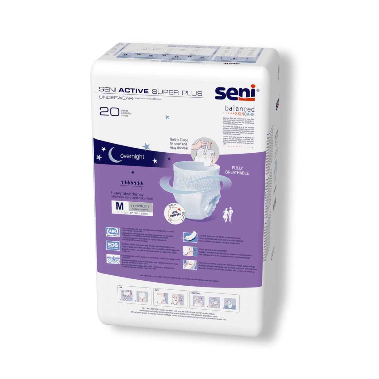 SENI ACTIVE SUPER PLUS PULL UP UNDERWEAR MEDIUM- 31"-43"