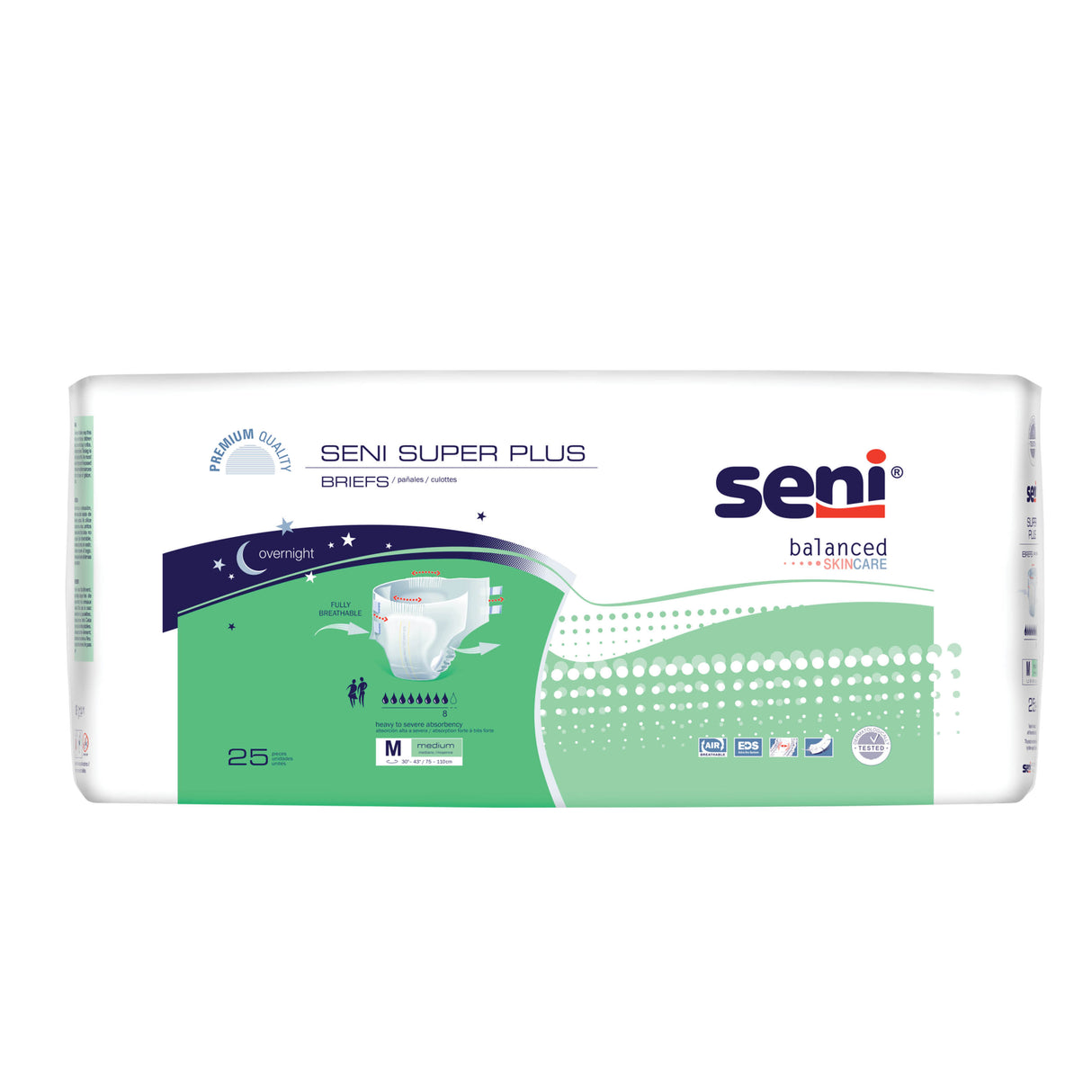 Seni Super Plus Briefs, Medium, 25 Count - 30" - 43"