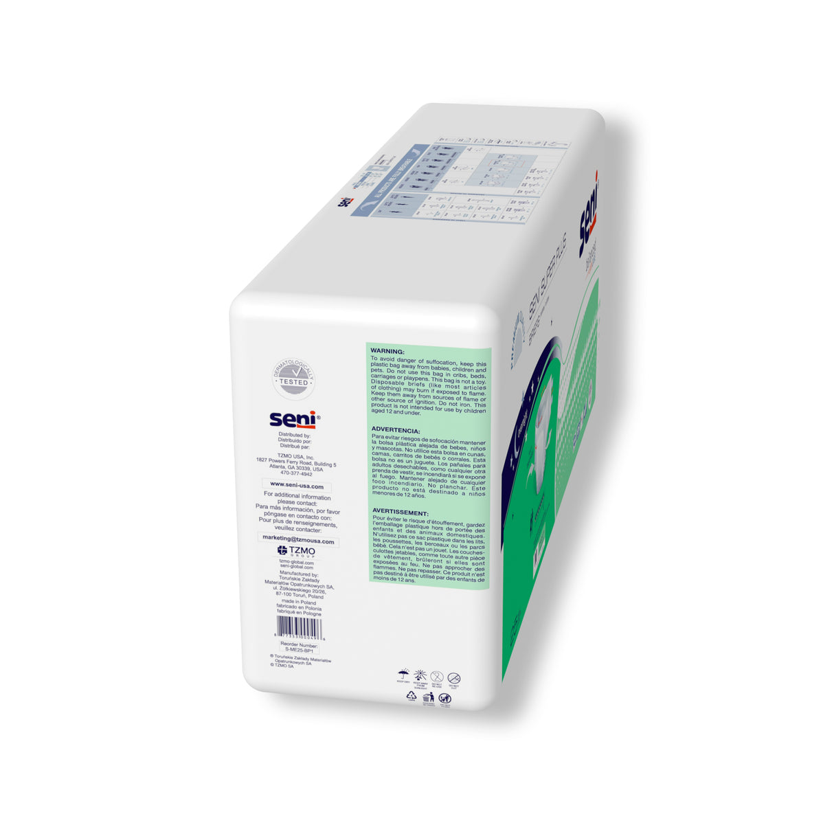 Unisex Adult Incontinence Brief Seni® Super Plus Medium Disposable Heavy Absorbency- 30"-43"