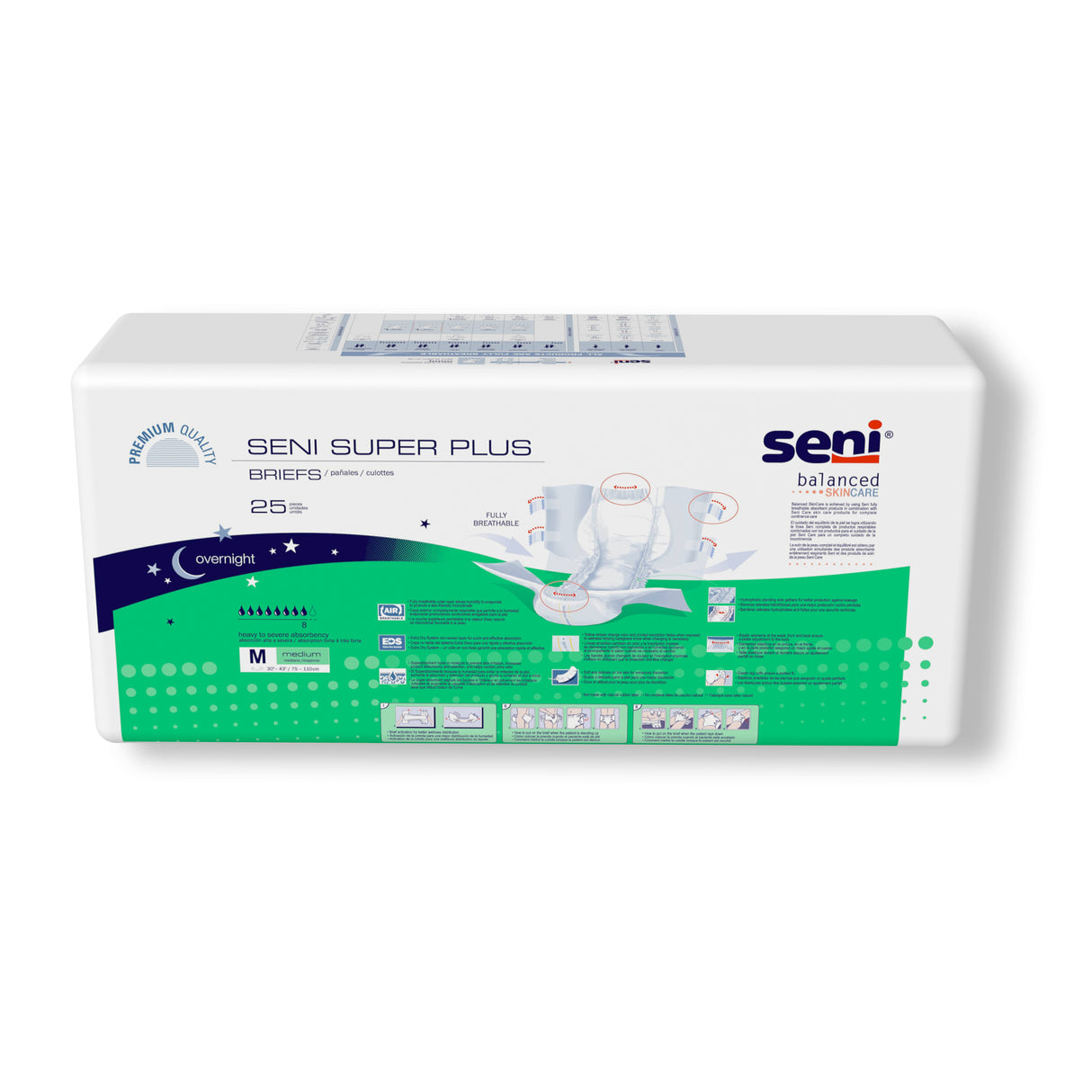Unisex Adult Incontinence Brief Seni® Super Plus Medium Disposable Heavy Absorbency- 30"-43"