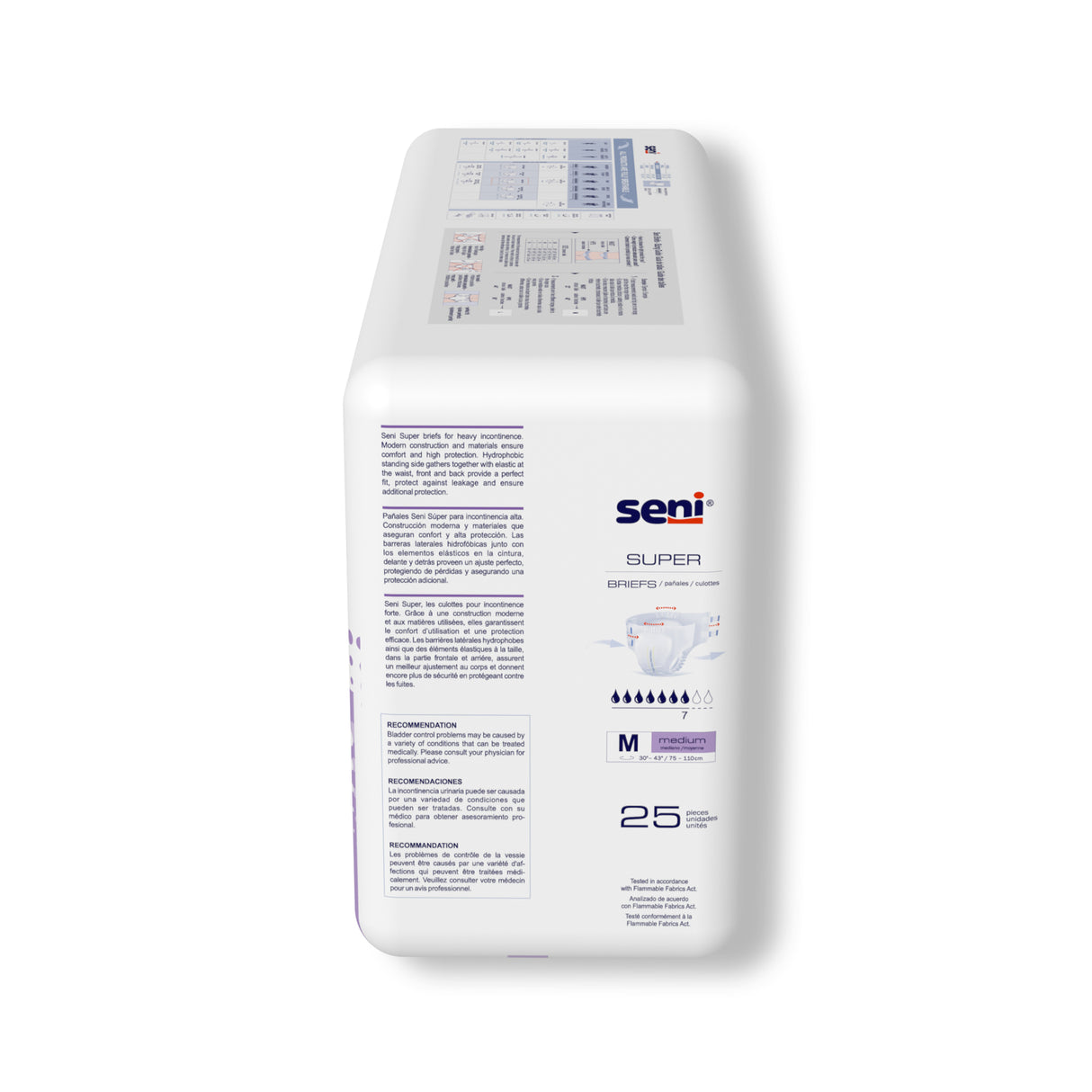 Unisex Adult Incontinence Brief Seni® Super Medium Disposable Heavy Absorbency- 30"-43"