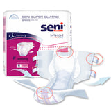 Unisex Adult Incontinence Brief Seni® Super Quatro Regular Disposable Heavy Absorbency- 40"-50"