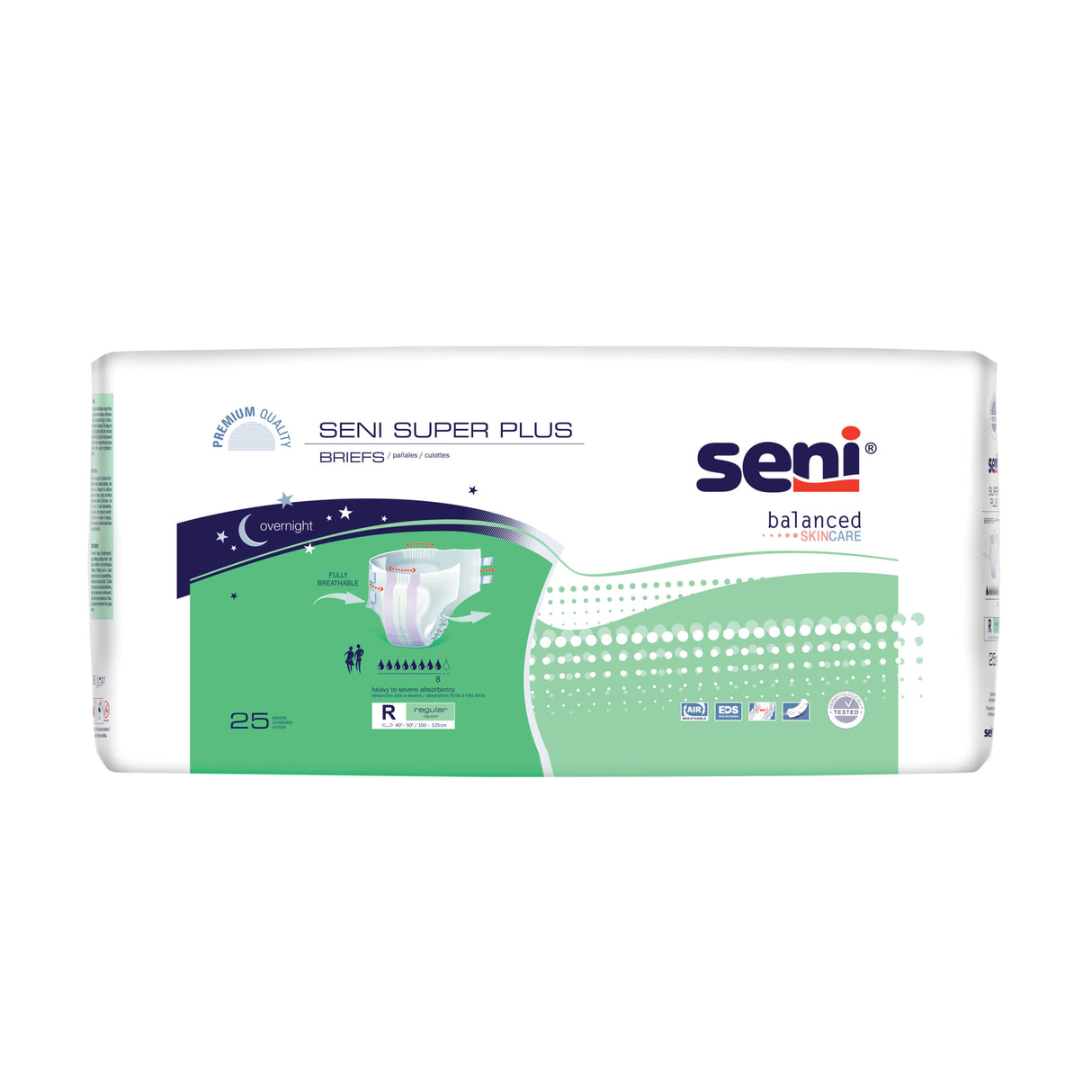 Seni Super Plus Briefs, Regular, 25 Count - 40" - 50"