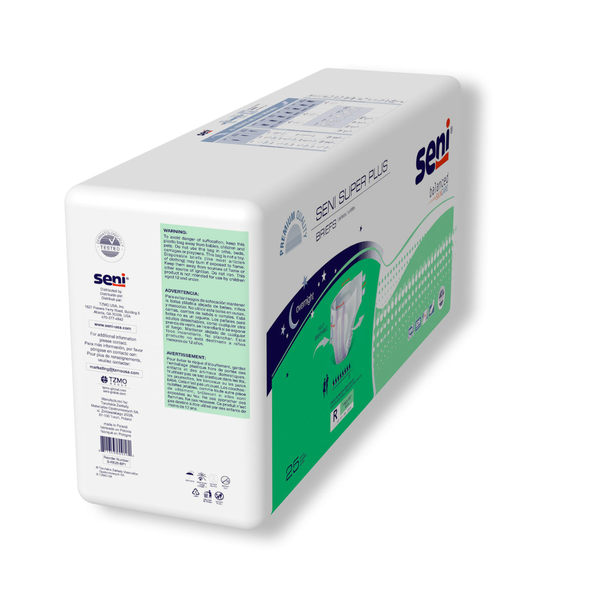 Unisex Adult Incontinence Brief Seni® Super Plus Regular Disposable Heavy Absorbency- 40"-50"
