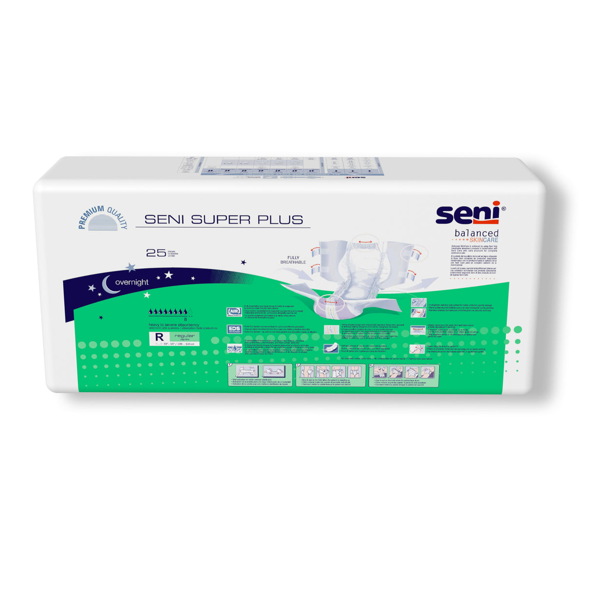 Unisex Adult Incontinence Brief Seni® Super Plus Regular Disposable Heavy Absorbency- 40"-50"