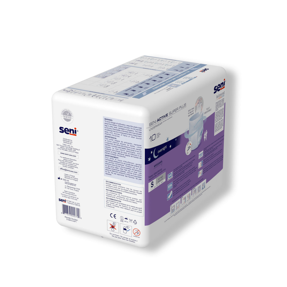 Seni Active Super Plus Pull-on Underwear, Small, 10 Count - 22" - 33"