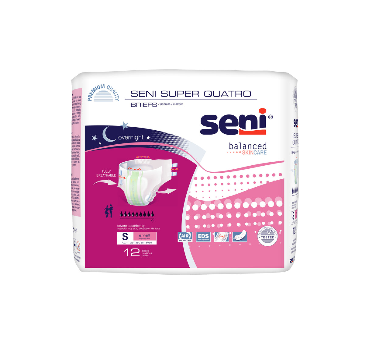 Seni Super Quatro Briefs, Small - 22" - 31"