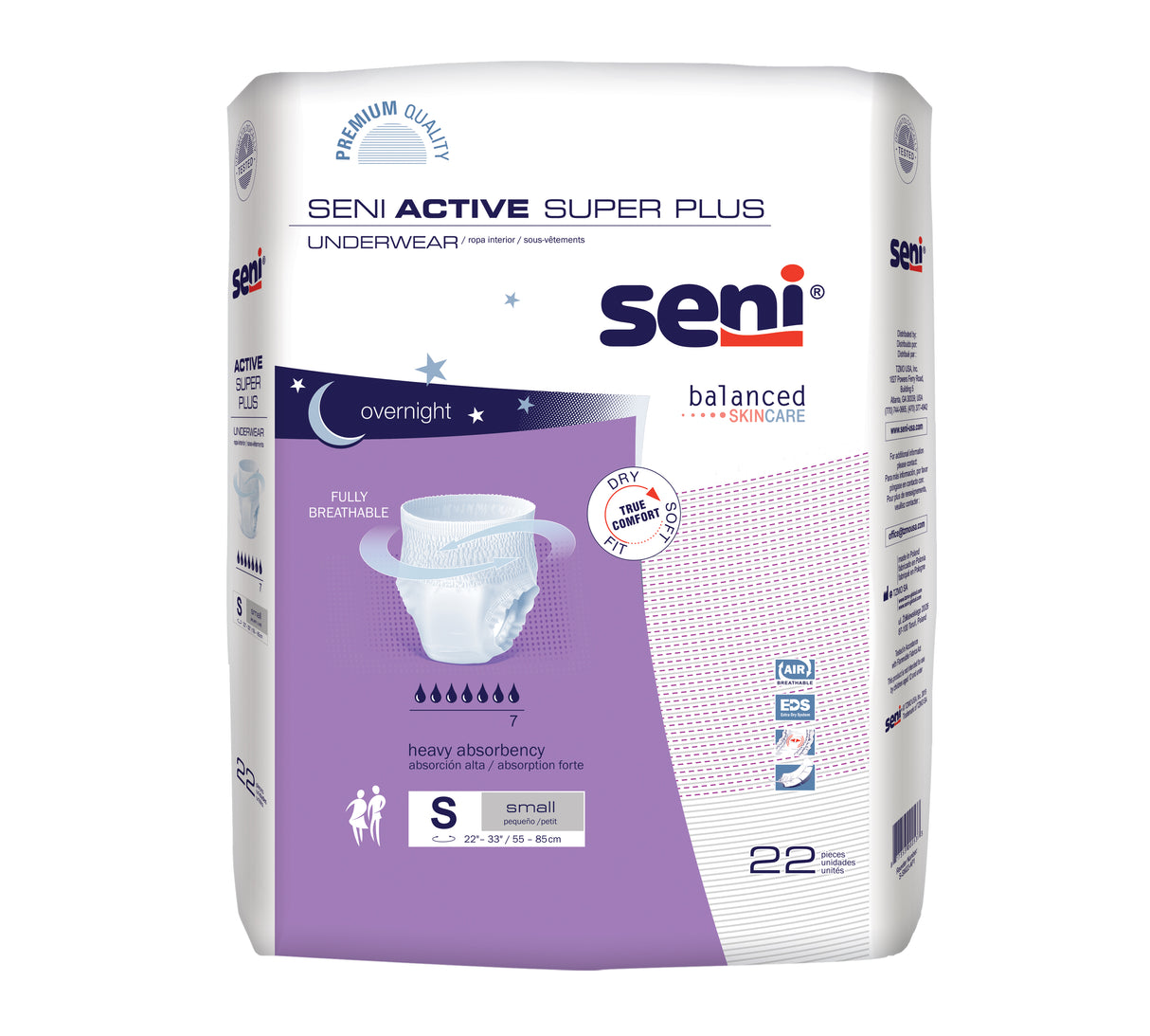 Seni Active Super Plus Pull-on Underwear, Small, 22 Count - 22" -33"
