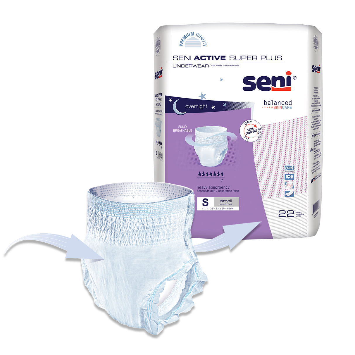 SENI ACTIVE SUPER PLUS PULL UP UNDERWEAR SMALL- 22"-33"