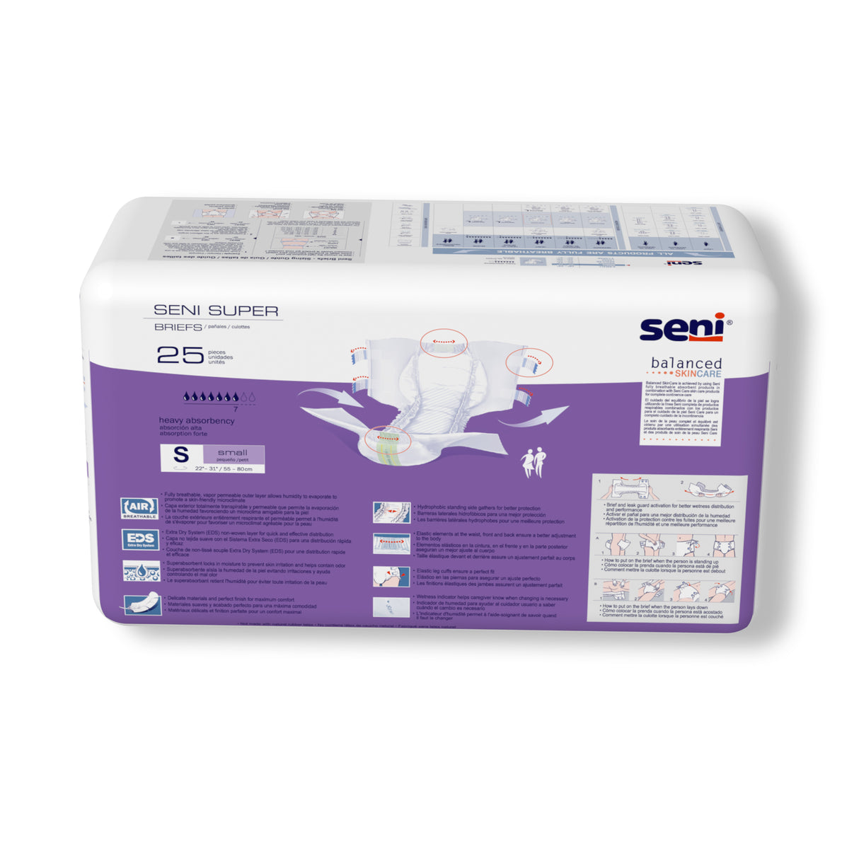 Unisex Adult Incontinence Brief Seni® Super Small Disposable Heavy Absorbency- 22"-31"