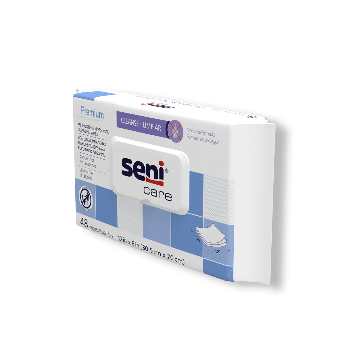 SENI CARE PREMIUM Pre-Moistened Personal Cleansing Wipes- 12"x 8"