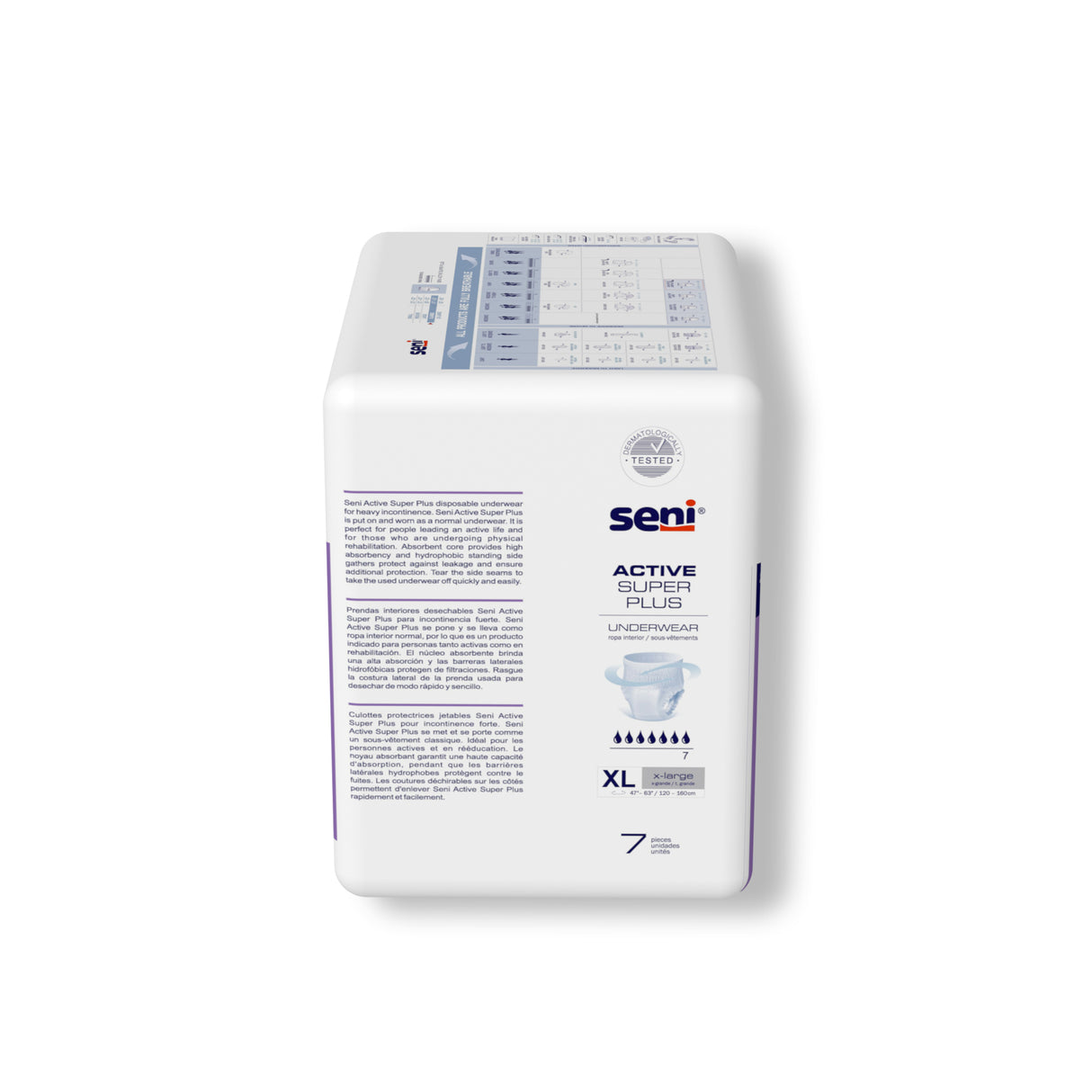 Seni Active Super Plus Pull-on Underwear, Extra Large, 7 Count - 47" - 63"