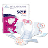 Unisex Adult Incontinence Brief Seni® Super Quatro Disposable Heavy Absorbency X-Large- 55"-67"