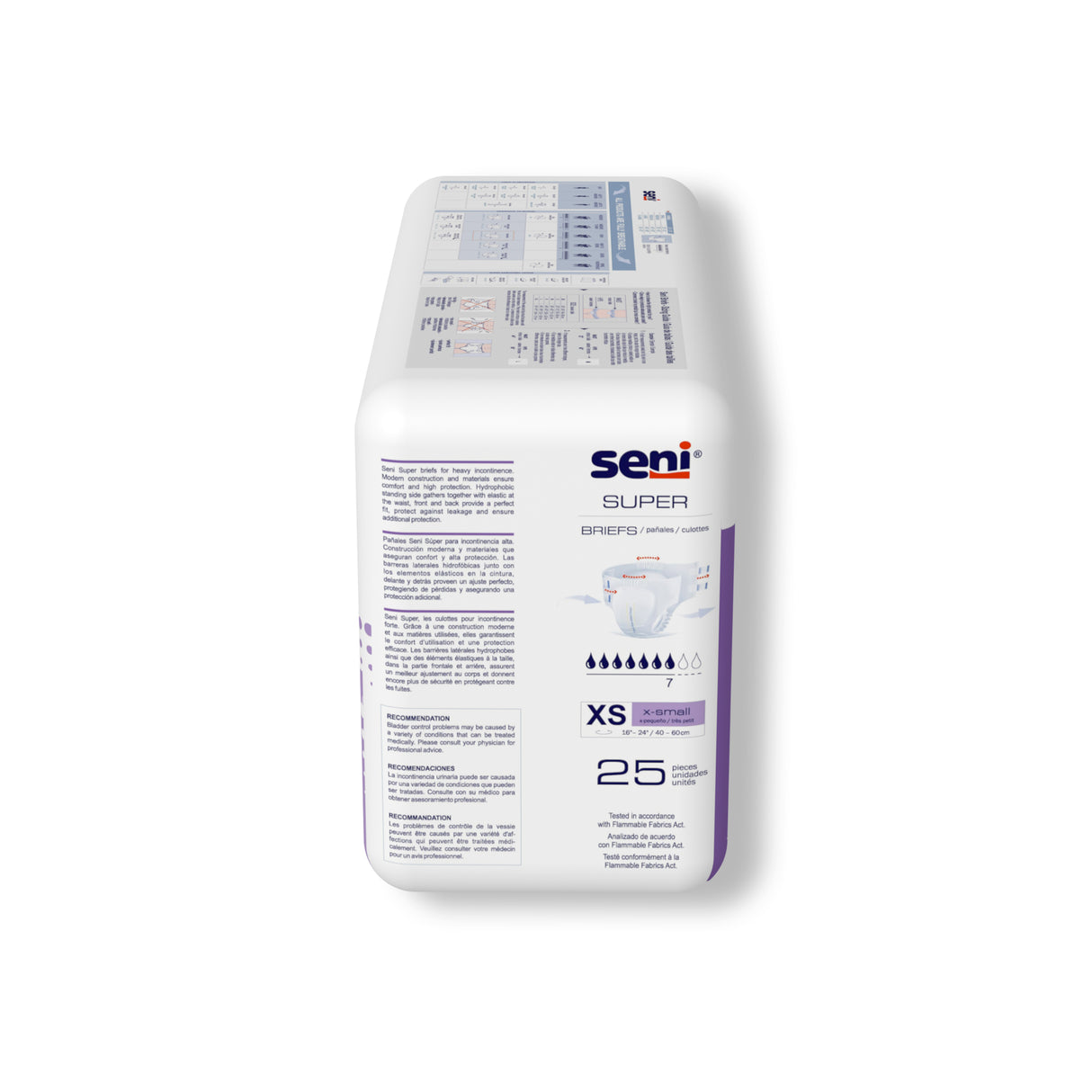 Unisex Adult Incontinence Brief Seni® Super X-Small Disposable Heavy Absorbency- 16"-24"