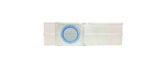 Elastic ostomy belt with adjustable band and blue plastic ring, medical supplies