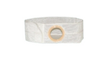 Adjustable white ostomy belt with round opening for secure medical appliance support