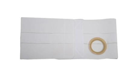 Medical adhesive tape and white fabric bandage on a plain background