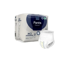 Adult incontinence pants package and single pull-up disposable underwear, medium size