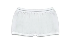 white disposable adult underwear for medical use on white background