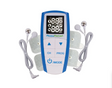 Digital TENS unit with display screen, electrode pads, and connecting wires for pain relief