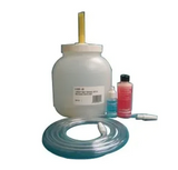 Medical suction canister kit with tubing, collection jar, and solution bottles