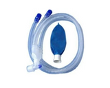 Medical breathing circuit set with blue reservoir bag for respiratory support