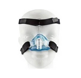CPAP full-face mask with head straps for sleep apnea therapy on a mannequin head