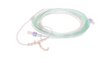 medical nasal cannula oxygen tubing with connectors on white background