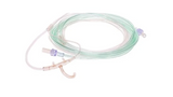 medical nasal cannula oxygen tubing with connectors on white background