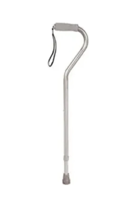 Ergonomic aluminum walking cane with foam handle and wrist strap, mobility aid