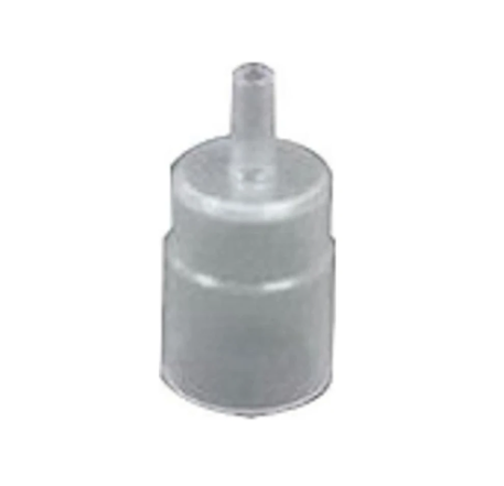 Clear plastic medical connector for home healthcare equipment