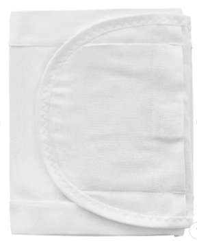 Folded white adult incontinence brief with secure tabs, absorbent medical supply